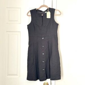 Brand New Tulle Black Sleeveless Dress Medium Tailored TieBack A Line Work Wear
